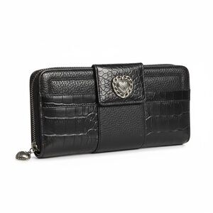 Vintage: Brighton ❤︎︎ Heart Continental Crossbody Wallet ❤︎︎ Black Leather ❤︎︎